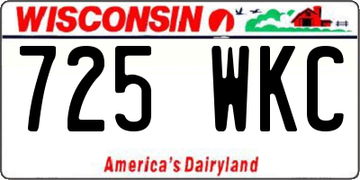 WI license plate 725WKC