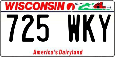 WI license plate 725WKY