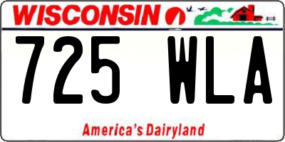 WI license plate 725WLA