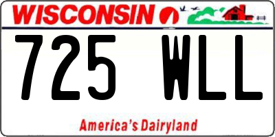 WI license plate 725WLL