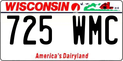 WI license plate 725WMC