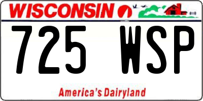 WI license plate 725WSP