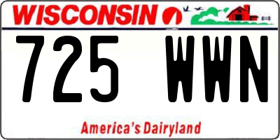 WI license plate 725WWN