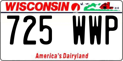 WI license plate 725WWP
