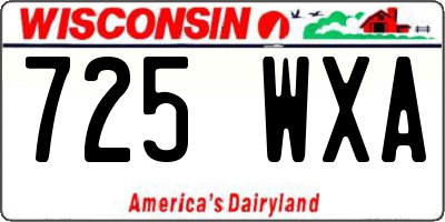 WI license plate 725WXA