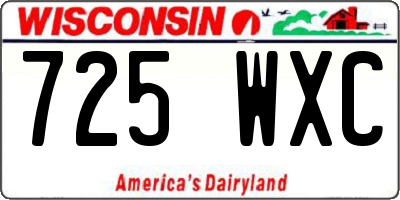 WI license plate 725WXC