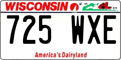 WI license plate 725WXE