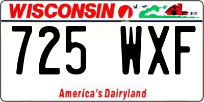 WI license plate 725WXF