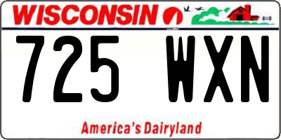 WI license plate 725WXN