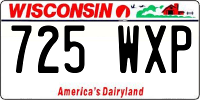 WI license plate 725WXP