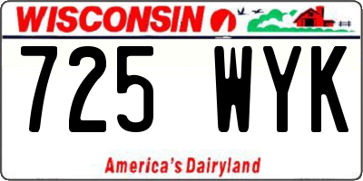 WI license plate 725WYK