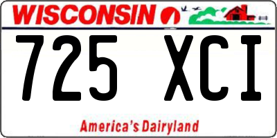 WI license plate 725XCI