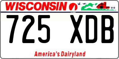 WI license plate 725XDB