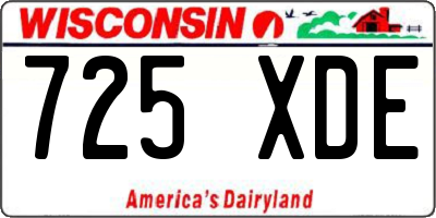 WI license plate 725XDE