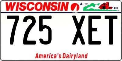 WI license plate 725XET