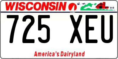 WI license plate 725XEU