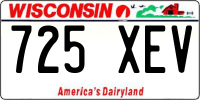 WI license plate 725XEV
