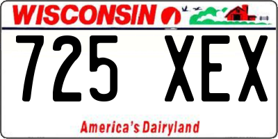 WI license plate 725XEX