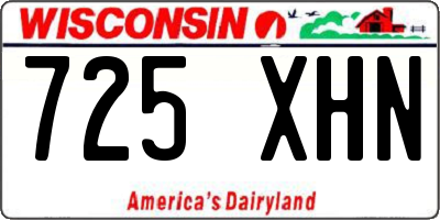 WI license plate 725XHN