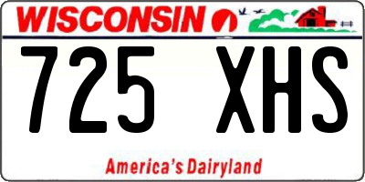 WI license plate 725XHS