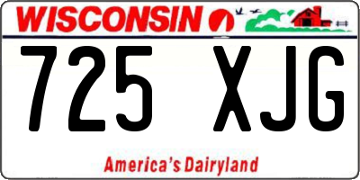 WI license plate 725XJG