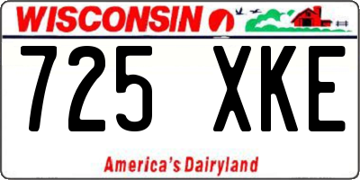 WI license plate 725XKE