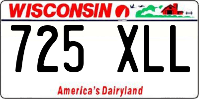 WI license plate 725XLL
