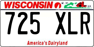 WI license plate 725XLR
