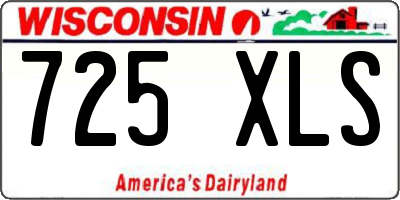 WI license plate 725XLS