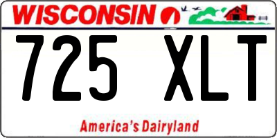 WI license plate 725XLT