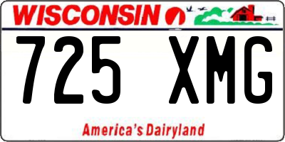 WI license plate 725XMG
