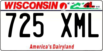 WI license plate 725XML