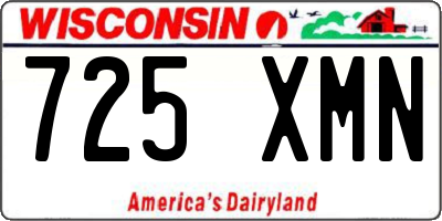 WI license plate 725XMN