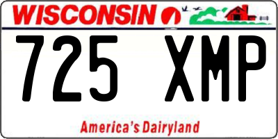 WI license plate 725XMP