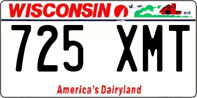 WI license plate 725XMT