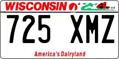 WI license plate 725XMZ