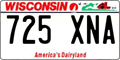 WI license plate 725XNA