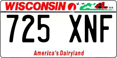 WI license plate 725XNF