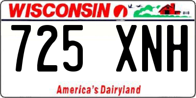 WI license plate 725XNH