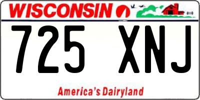 WI license plate 725XNJ