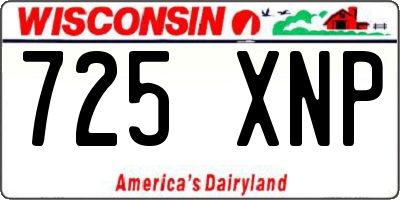 WI license plate 725XNP