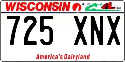 WI license plate 725XNX