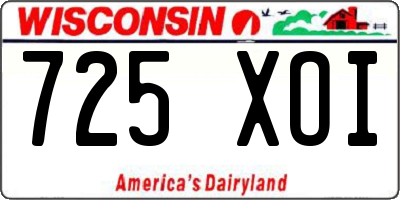 WI license plate 725XOI