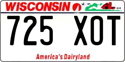 WI license plate 725XOT