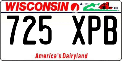 WI license plate 725XPB