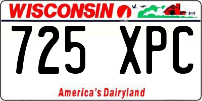 WI license plate 725XPC