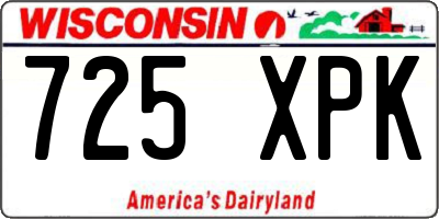 WI license plate 725XPK