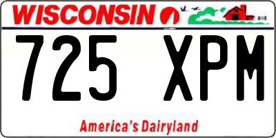 WI license plate 725XPM