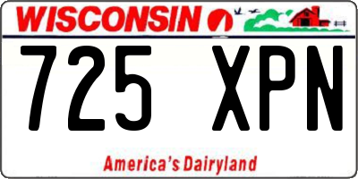 WI license plate 725XPN