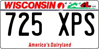 WI license plate 725XPS